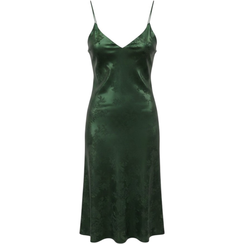Lulu's Emerald Green Satin Slip Dress